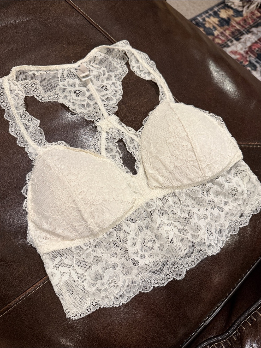 Wishlist Ivory Lace Racerback Bralette